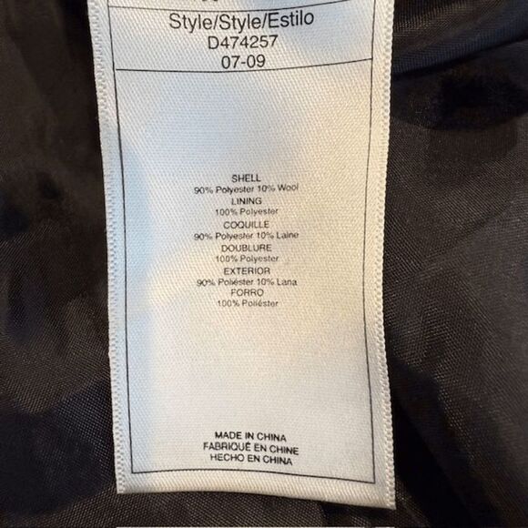 ROXY Wool Blend Pink Black Plaid Peacoat Hidden Button Collared Size Large - Picture 10 of 15